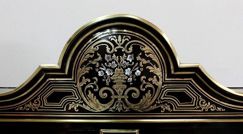 Rare Blackened Wood And Brass Cabinet, Napoleon III Period   19th Centuray photo vintage