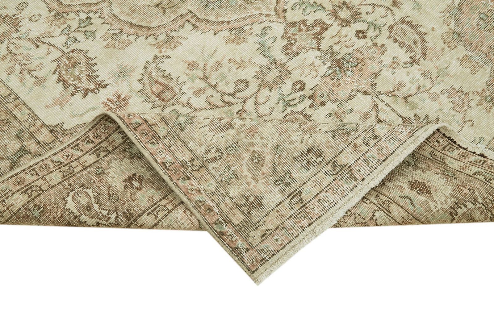 Handmade One Of A Kind Beige Turkish Vintage Rug   287 X 193 Cm photo vinterior