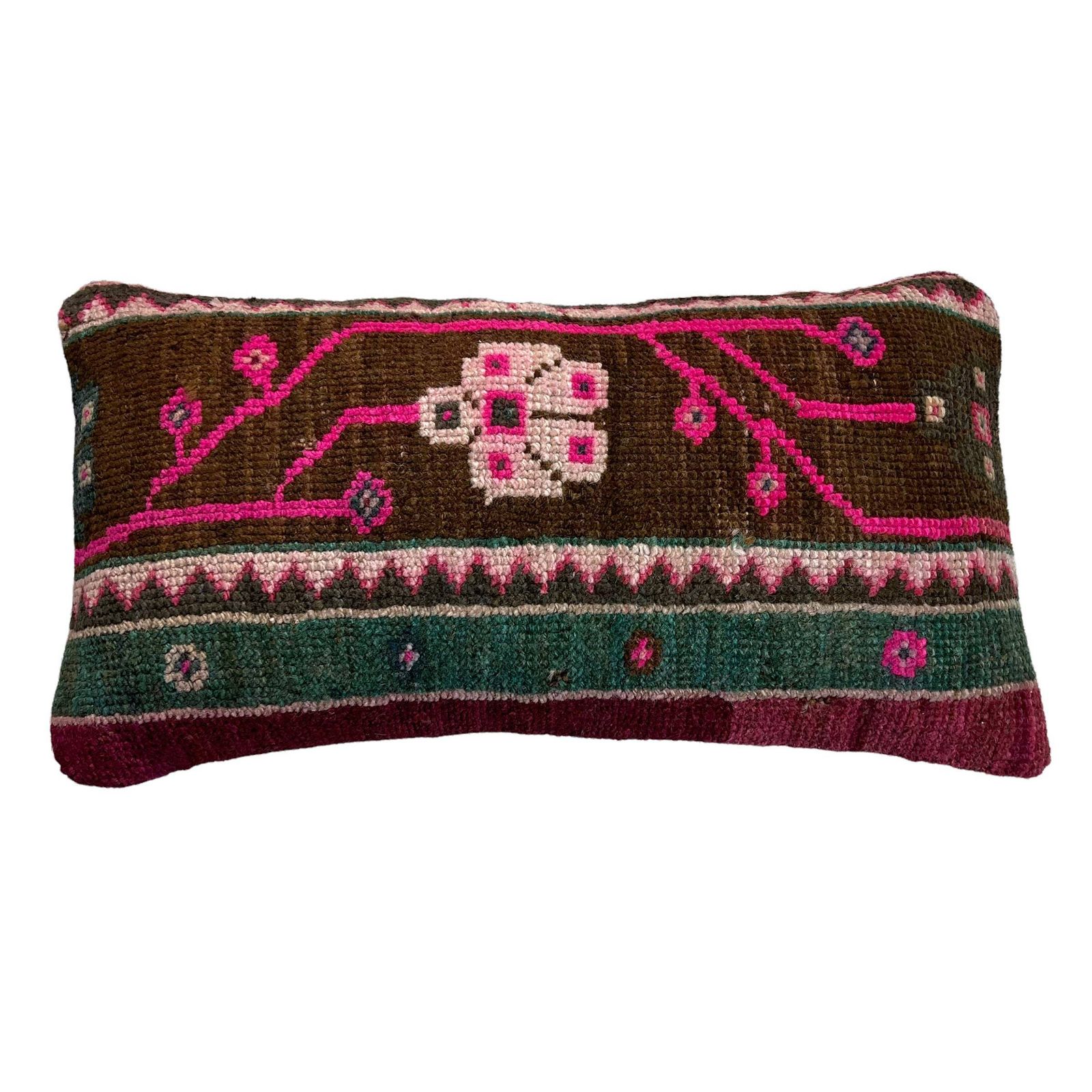 12'' X 24'' Vintage Hand Made Rug Cushion Cover, 30 X 60 Cm Decorative Rug Pillow Cover, Large Vintage Turkish Rug Cushion Cover photo buy
