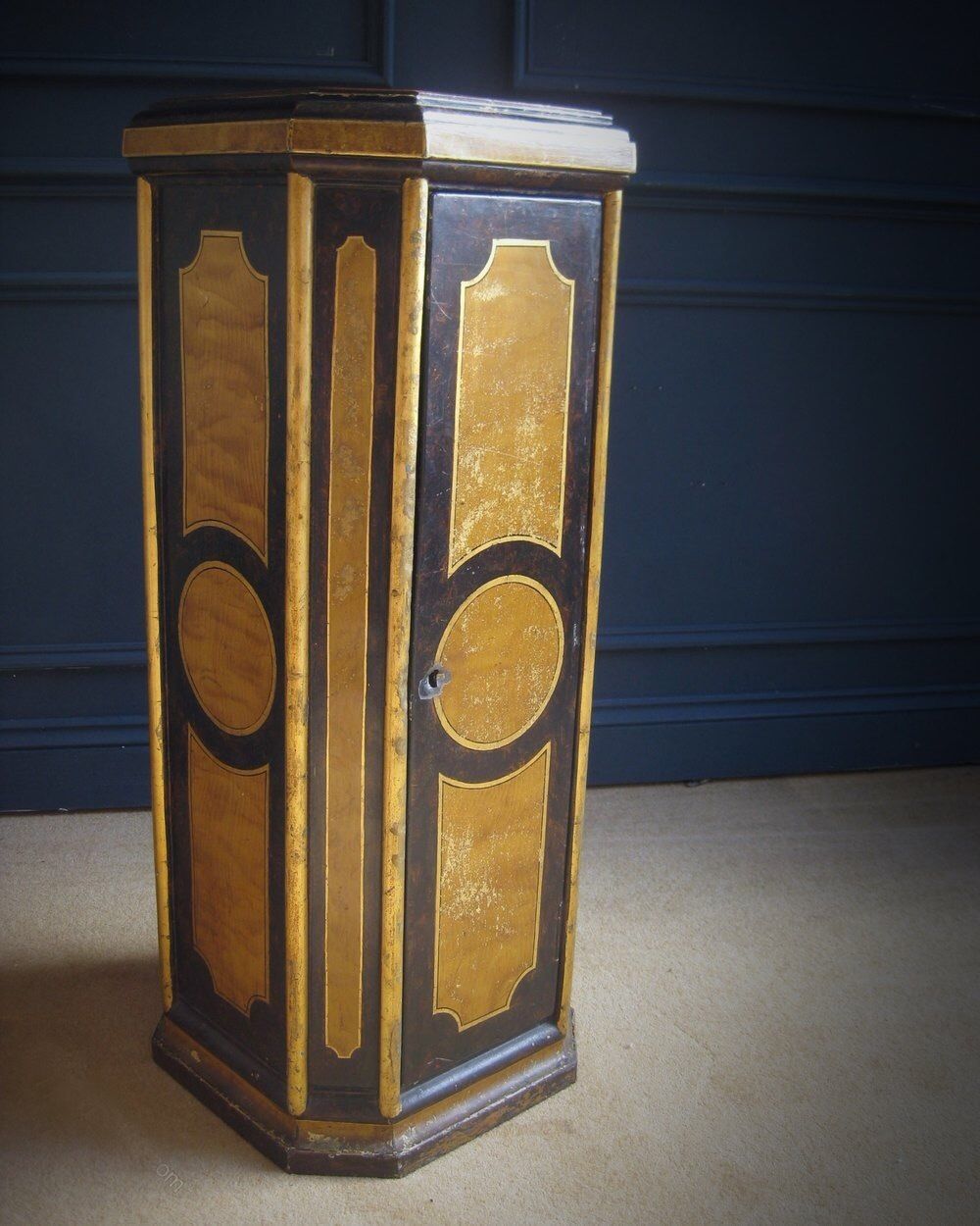Unusual Victorian Tole Ware Pedestal With Storage photo Home Decor