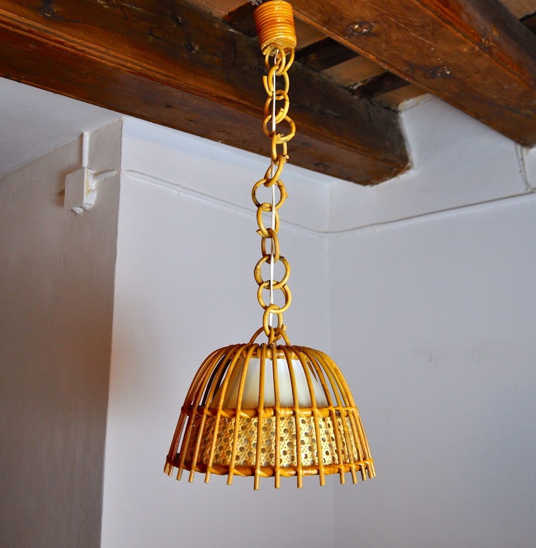 photo furniture Rattan Suspension France 1960, 1960s