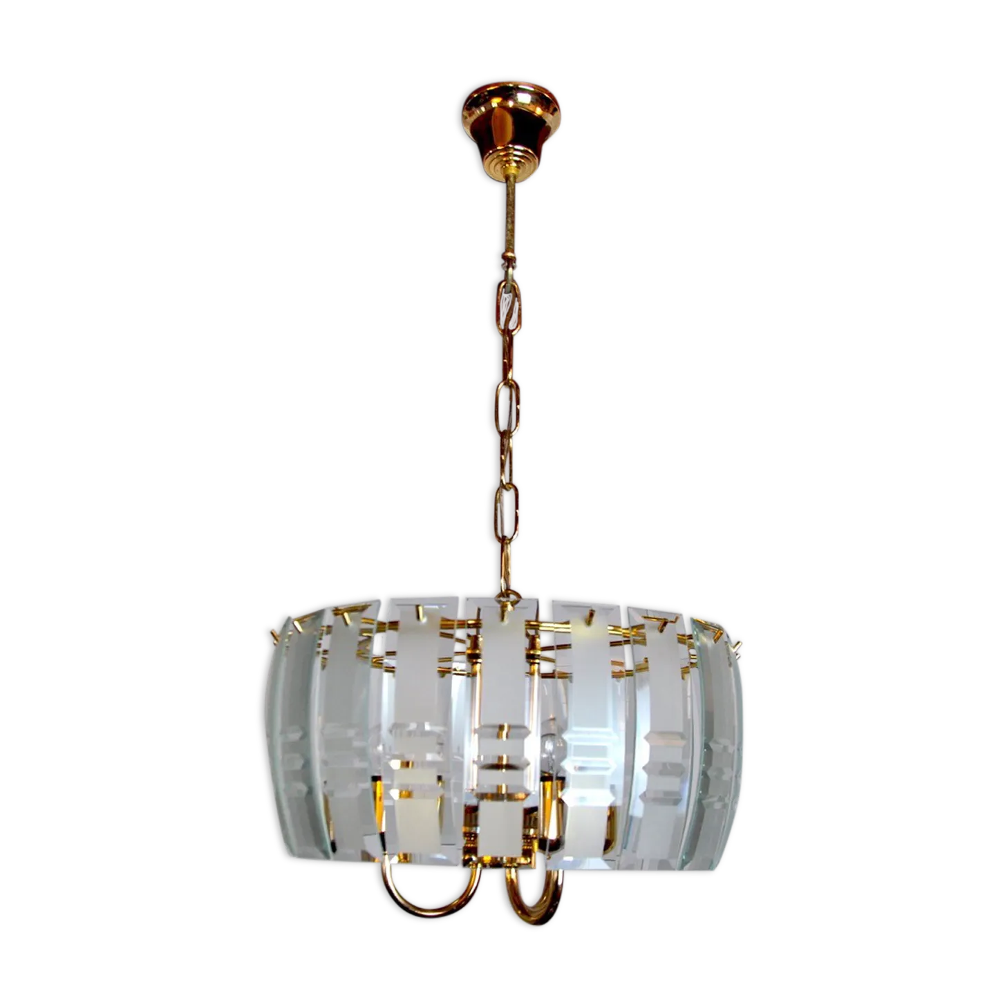 Blue Veca Chandelier In Murano Glass Italy 1970