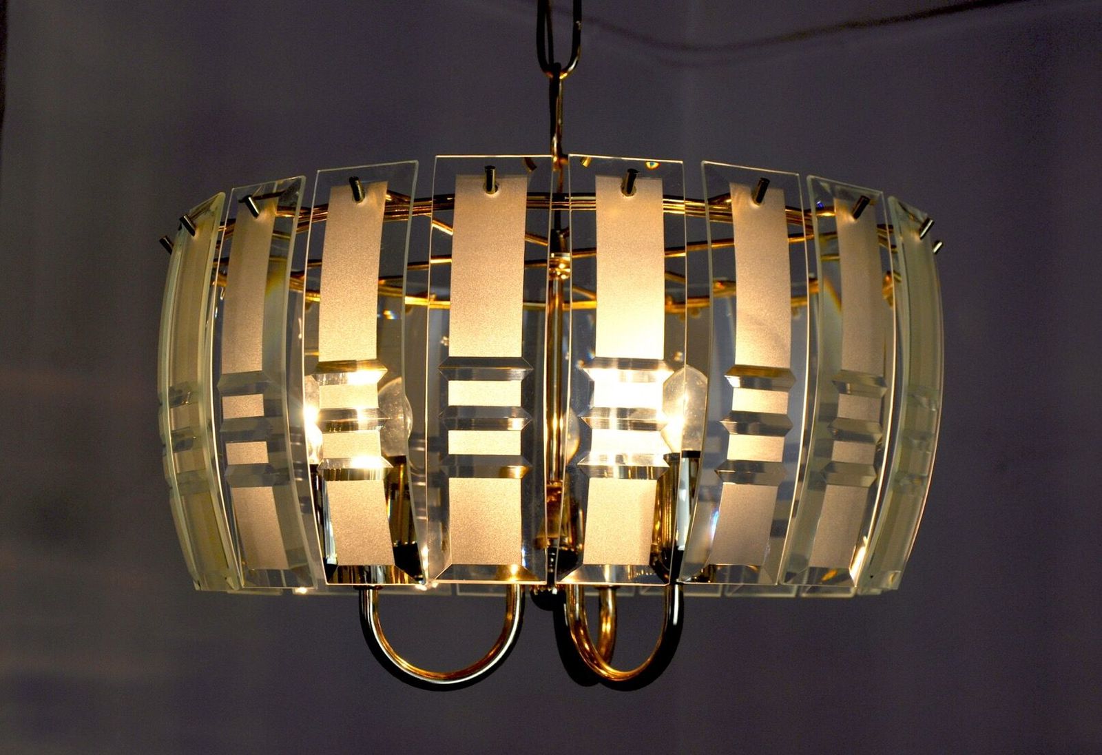 Blue Veca Chandelier In Murano Glass Italy 1970 photo vinterior