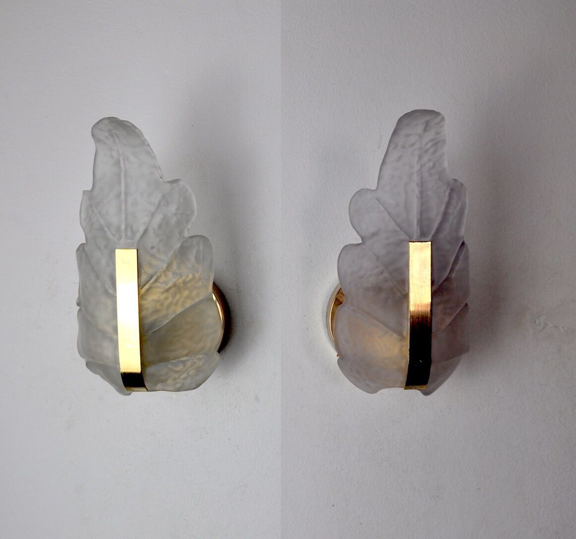 Pair Of "Leaf" Sconces By Carl Fagerlund, Mauve Murano Glass, Germany, 1970 photo furniture