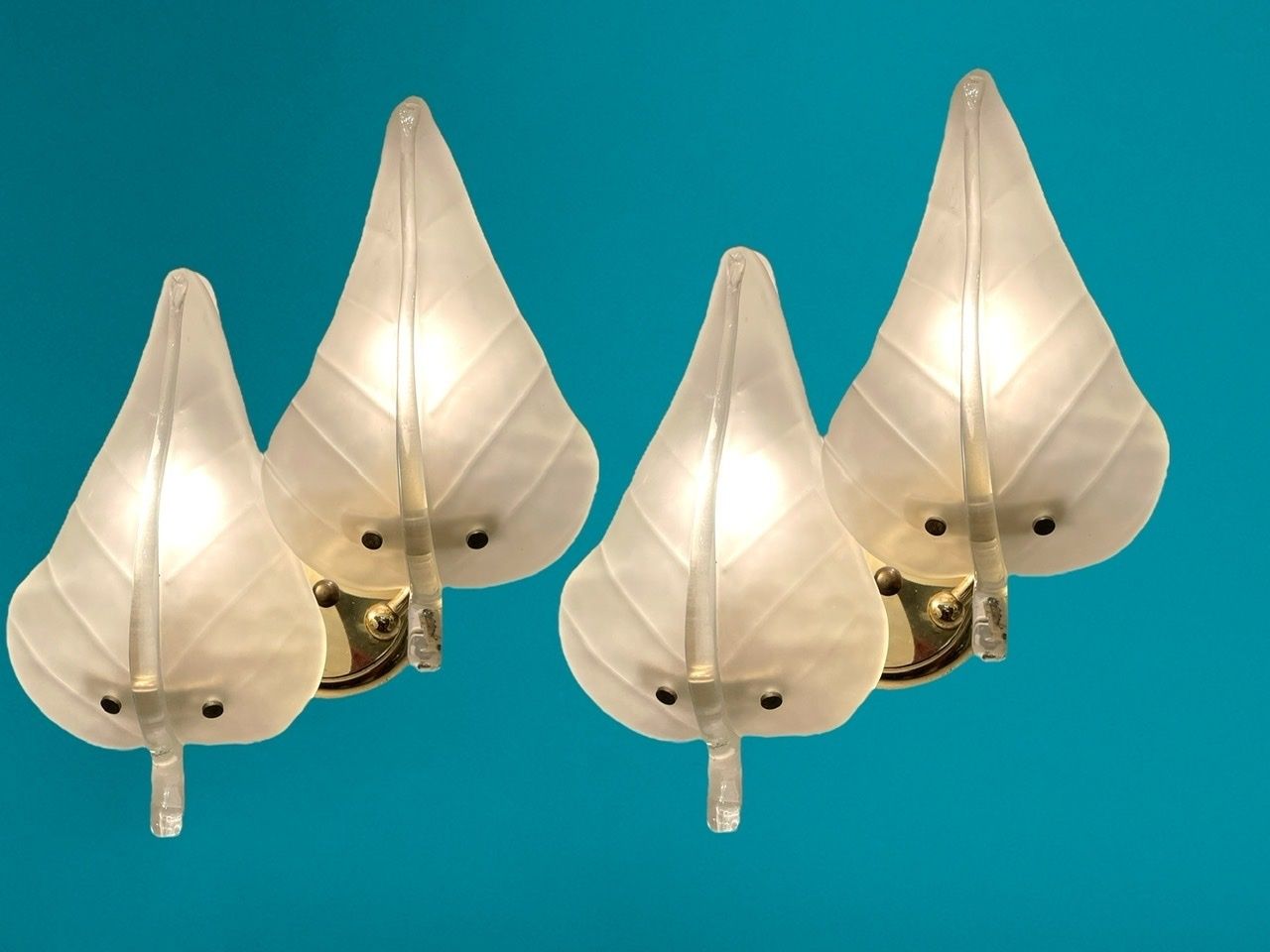Italian Midcentury Murano Glass Sconces Set Of 2 photo 950.0