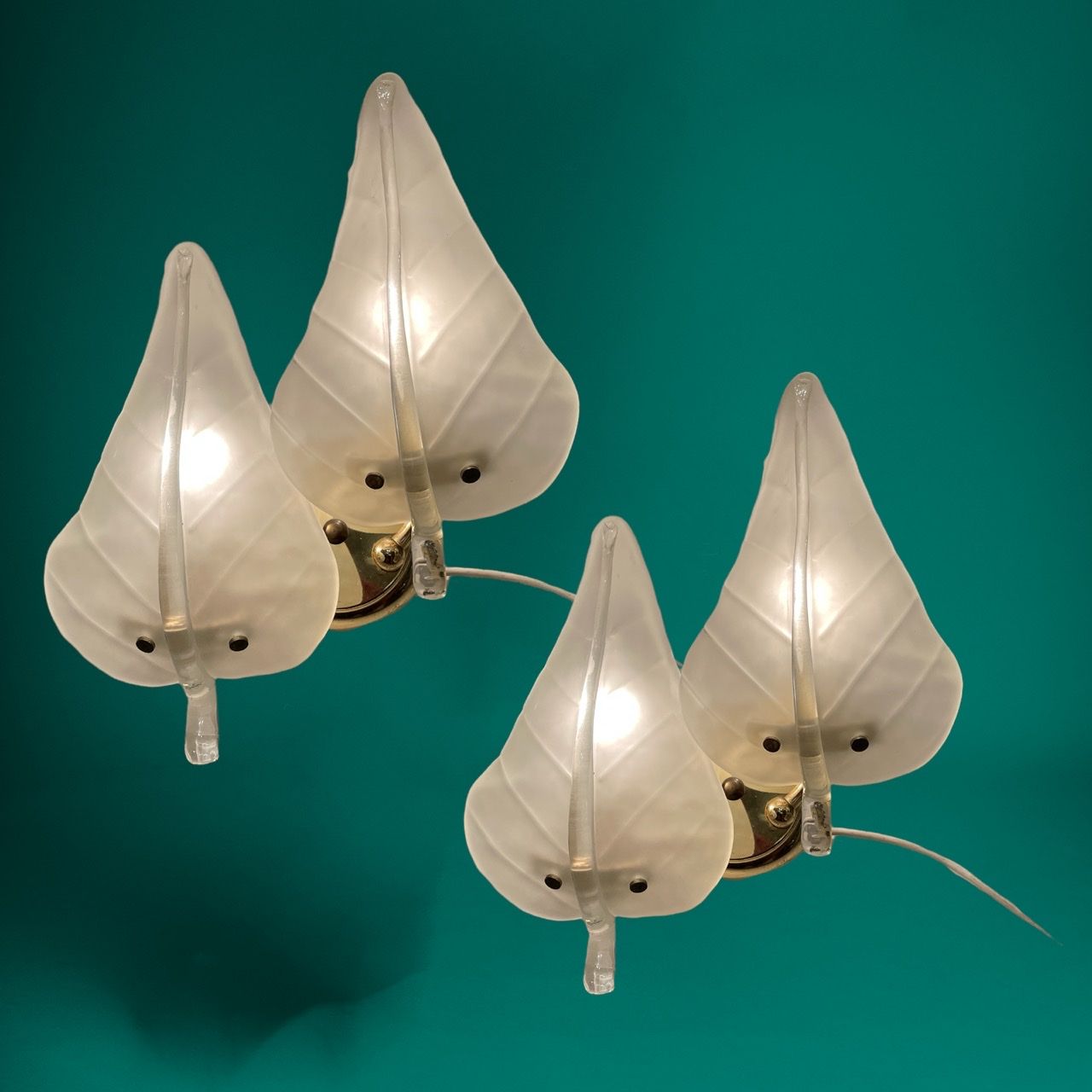 Italian Midcentury Murano Glass Sconces Set Of 2