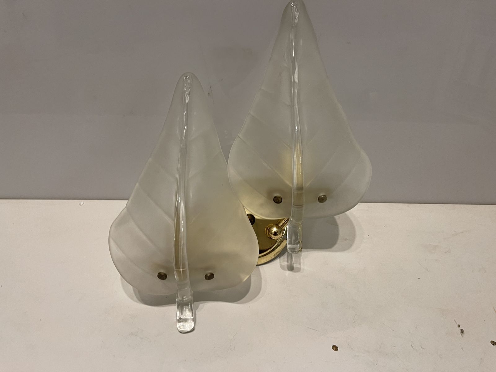 photo for sale Italian Midcentury Murano Glass Sconces Set Of 2