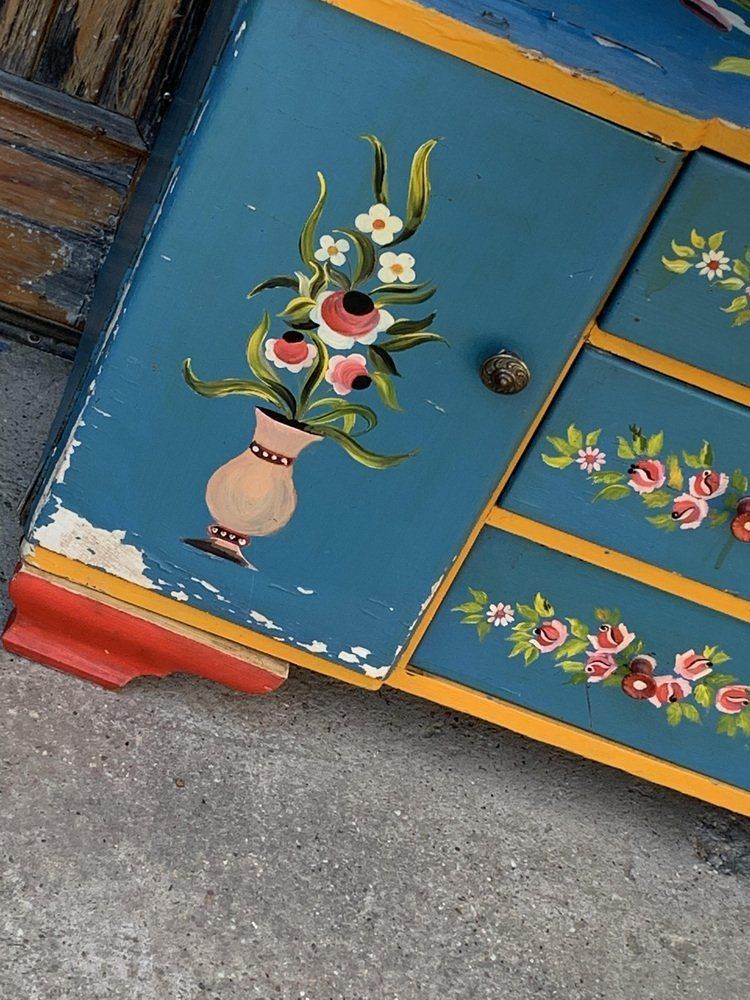 Hand Painted Wooden Dressing Table 1940s photo vinterior