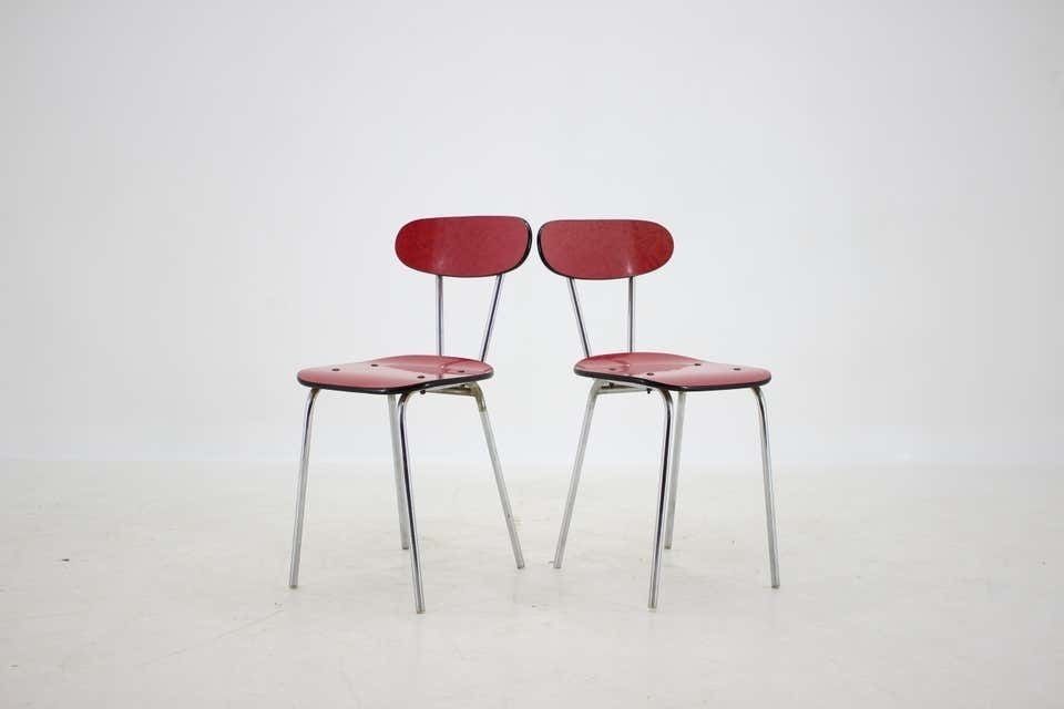 1960s Set Of Six Umakart/Chrome Plated Dining Chairs, Czechoslovakia photo Furniture