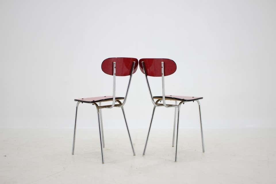1960s Set Of Six Umakart/Chrome Plated Dining Chairs, Czechoslovakia photo buy