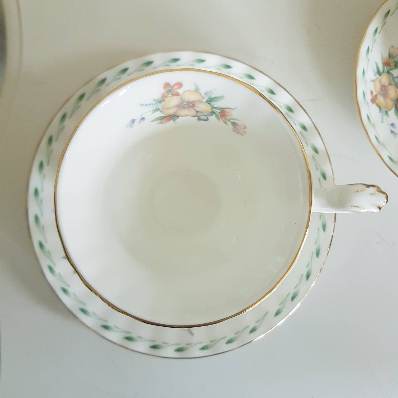 Zeldzaam! Vintage Royal Albert Constance Theekopjes En Schoteltjes – Cadeauset Voor 2 photo vinterior