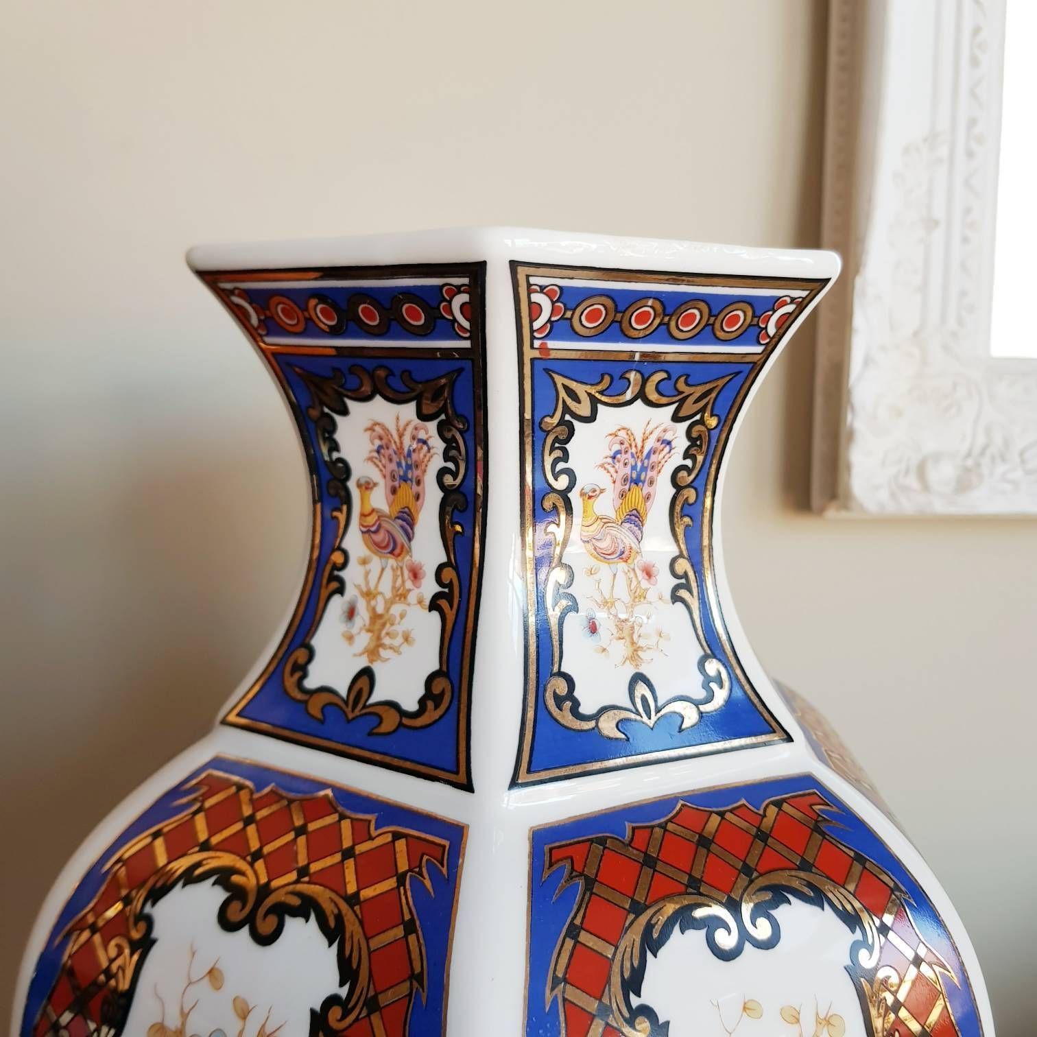 Vintage Large Flower Vase With Peacocks Motifs, Rich Details, Mother Day Gift For Her, Play Video photo vinterior