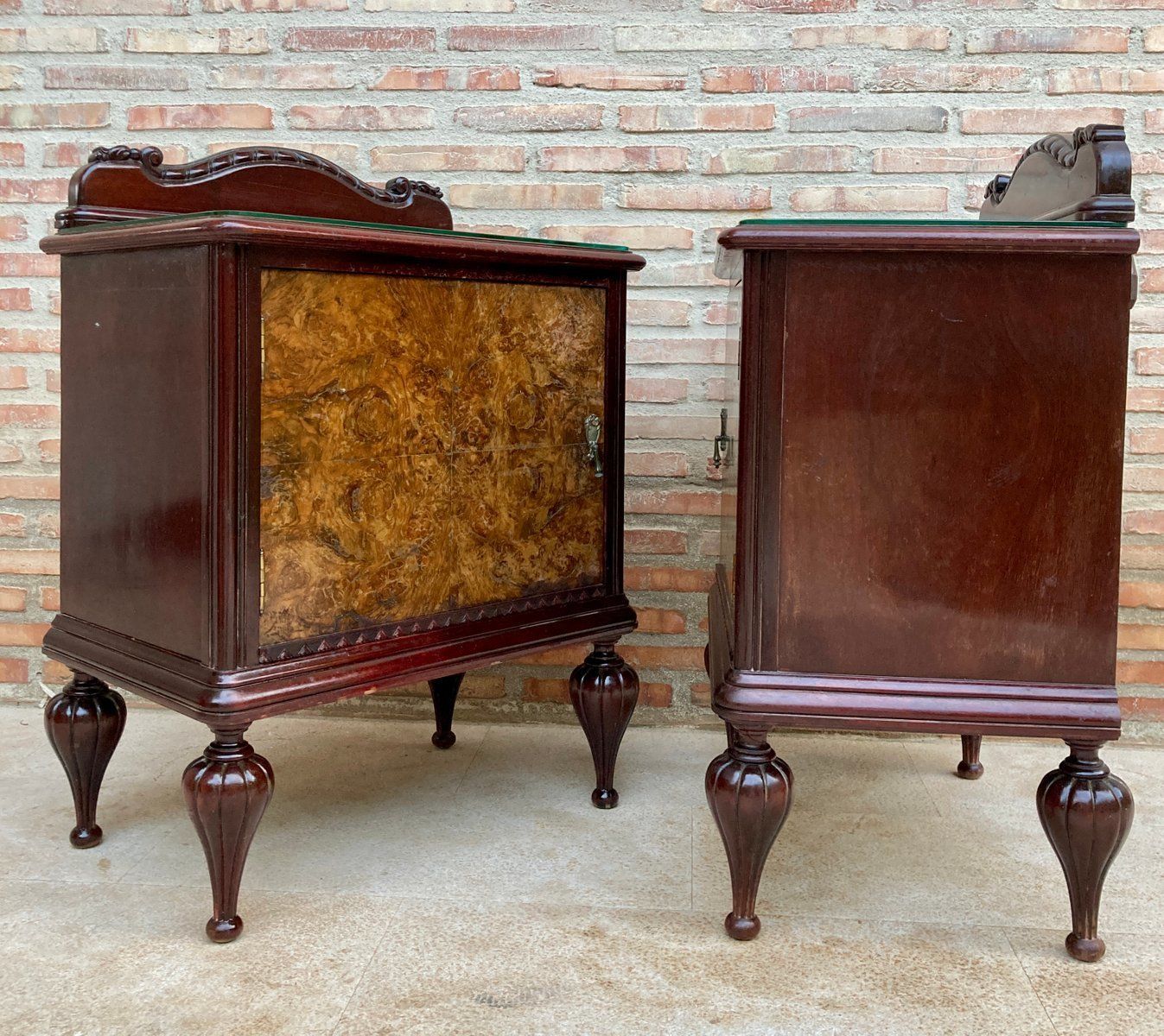 Mid Century Spanish Nightstands In Wood  Set Of 2 photo for sale