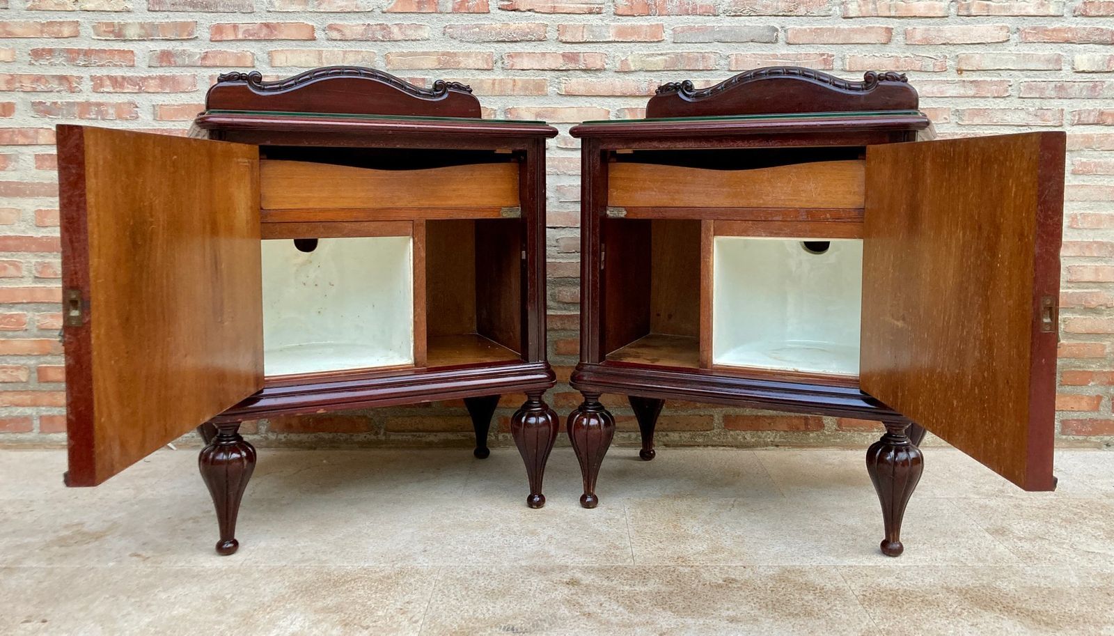 Mid Century Spanish Nightstands In Wood  Set Of 2 photo 2987.0