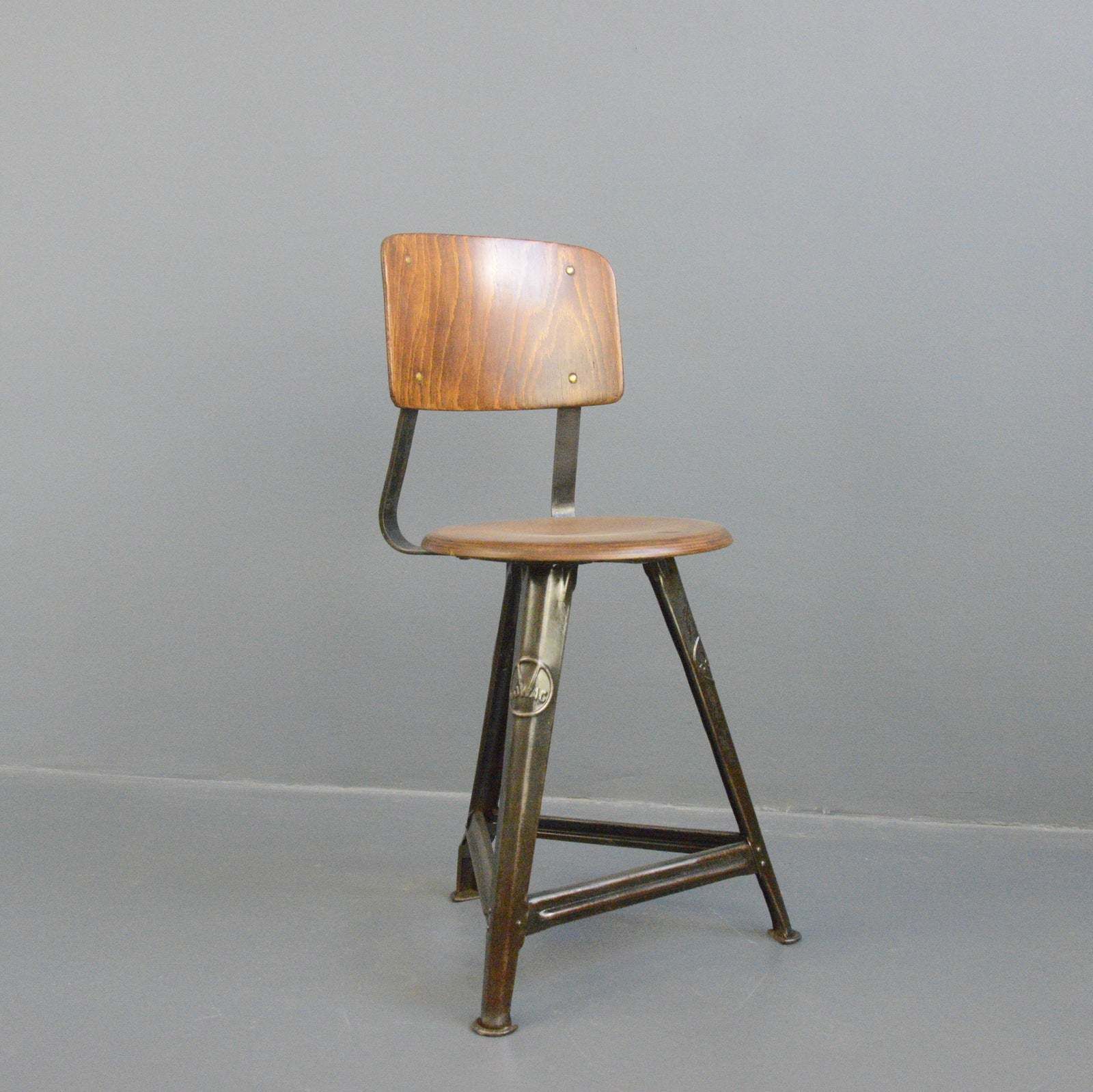 Industrial Factory Chair By Rowac Circa 1920s photo furniture