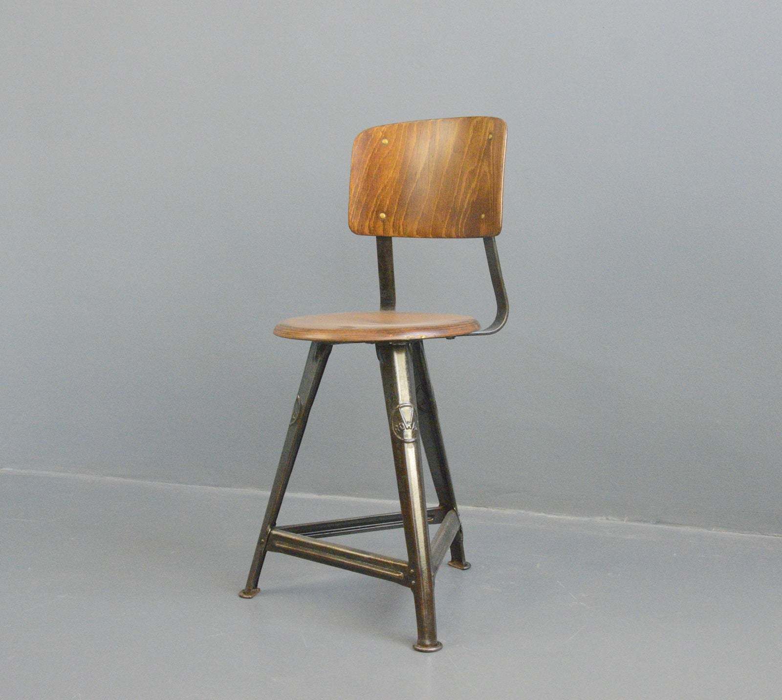 photo vinterior Industrial Factory Chair By Rowac Circa 1920s