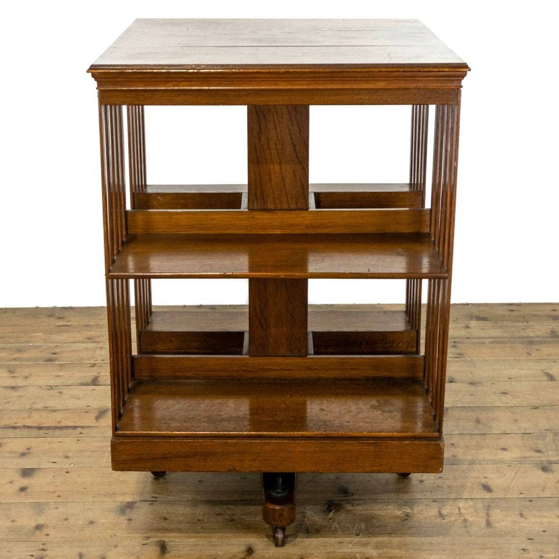Edwardian Antique Oak Revolving Bookcase   Antique Furniture  Edwardian   Antique Storage   Antique Bookcase photo buy