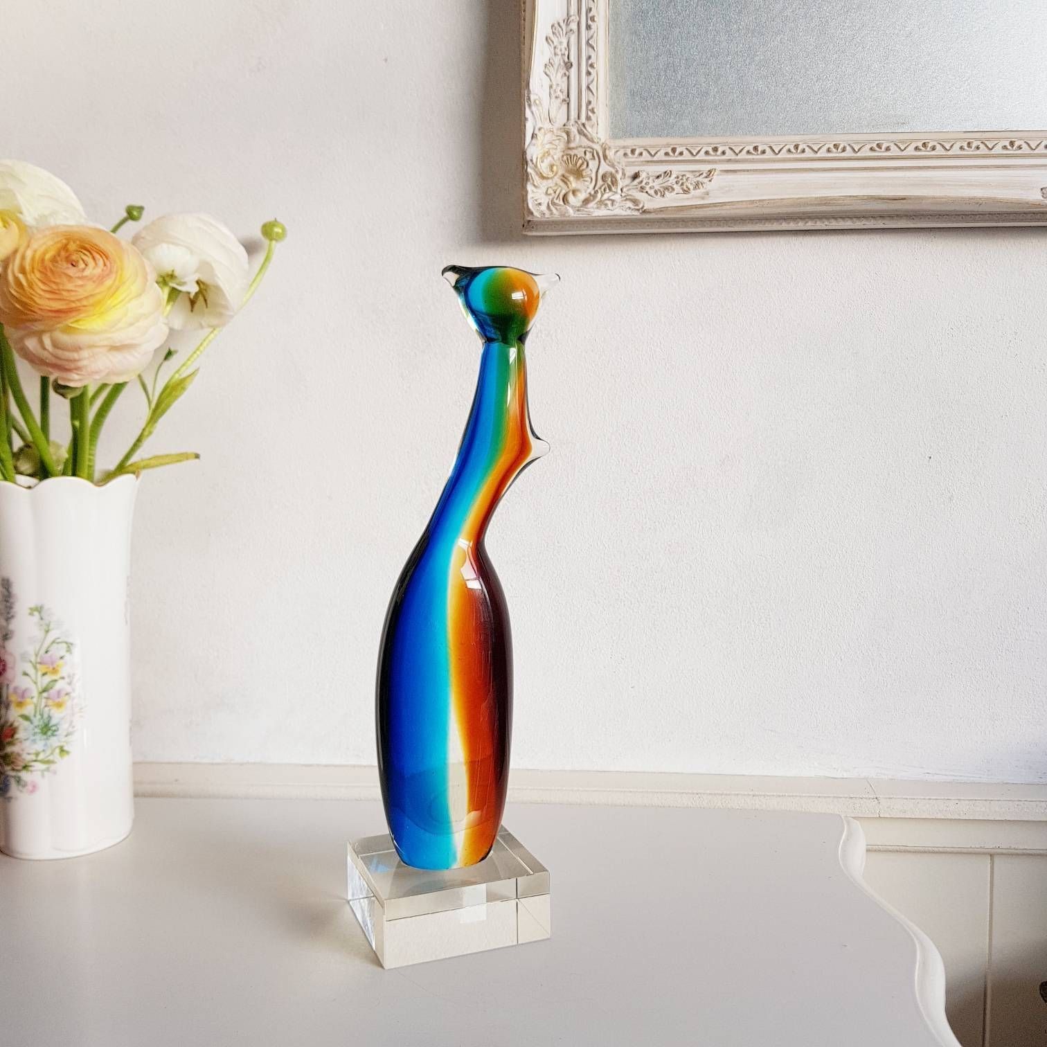 Vintage Kristallen Kat, Geslepen Kristal, Bijzonder Cadeau