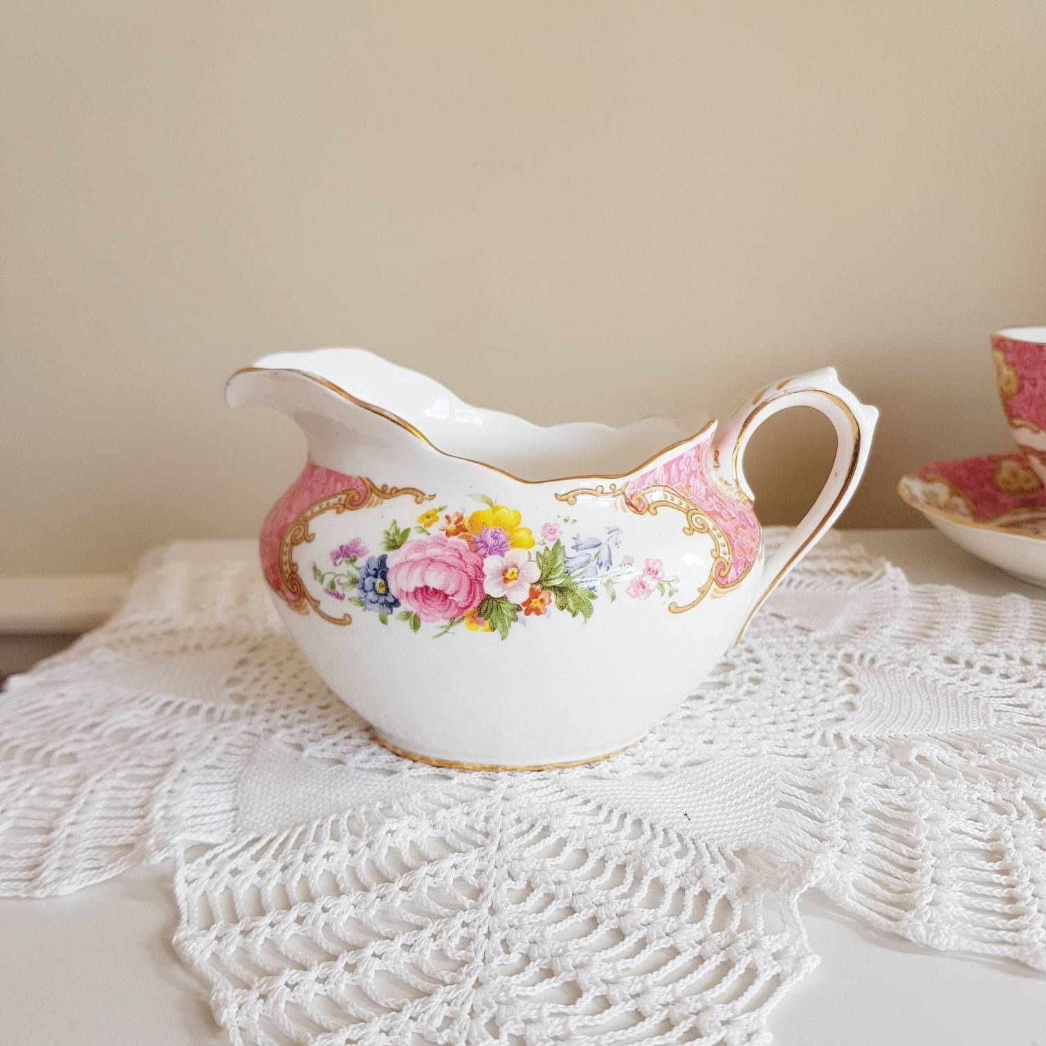 Zeldzaam! Royal Albert Bone China, Reg No 855022, Pink Floral Sprays, Jusskom, Kan, Sauskom, Made In England photo buy