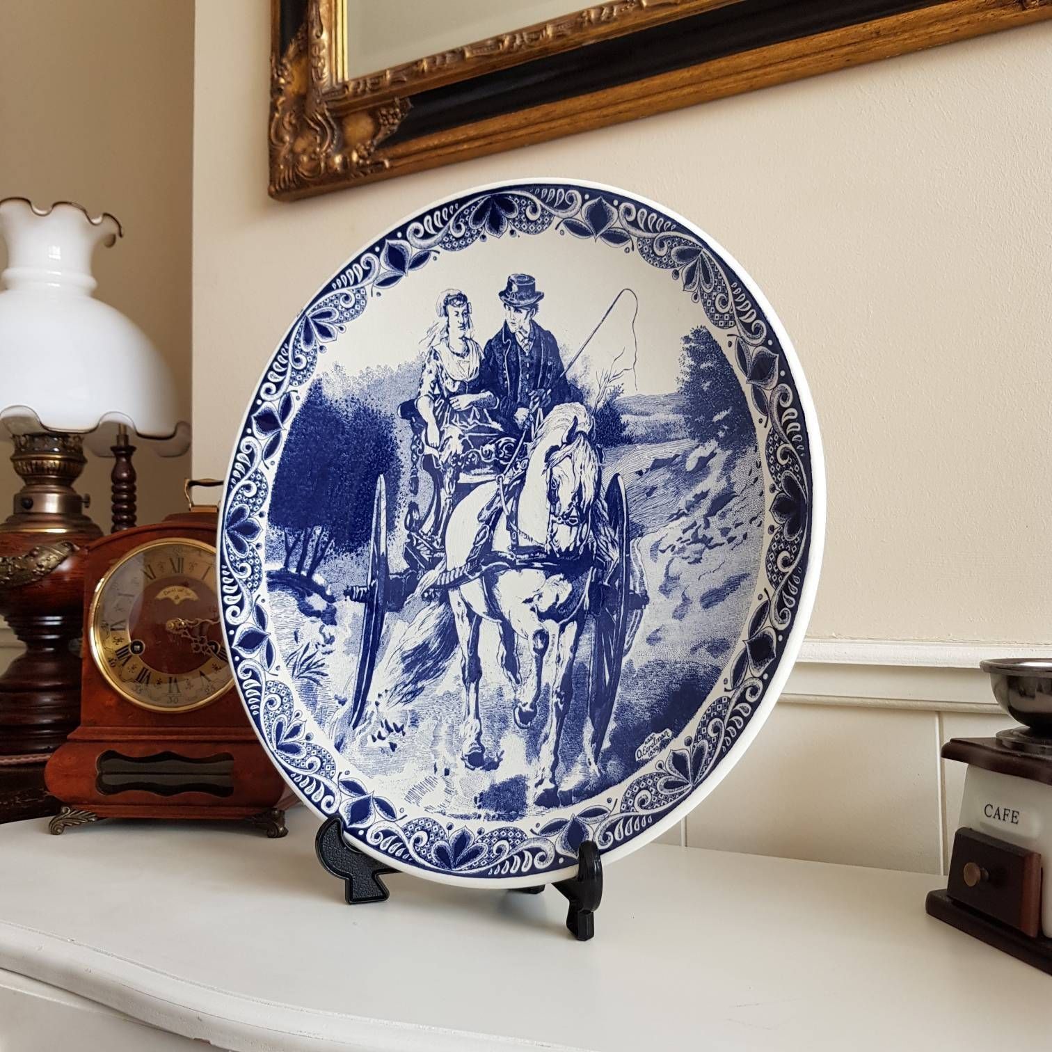 Antique Delfts Blauw, Maastricht, Big Plate, Collectible, Made In Holland, Original With Certificate, Nice Wedding Gift photo for sale