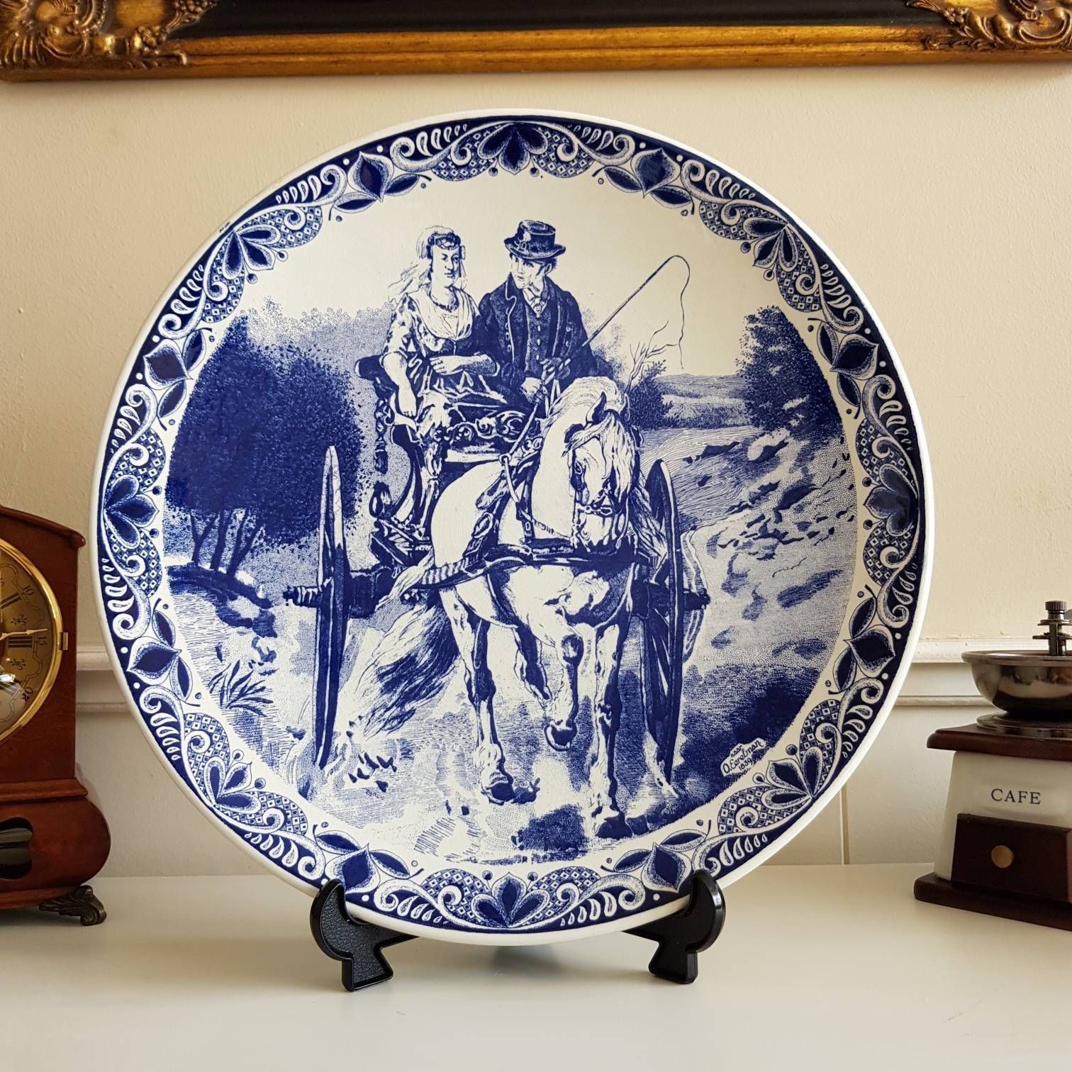 Antique Delfts Blauw, Maastricht, Big Plate, Collectible, Made In Holland, Original With Certificate, Nice Wedding Gift photo Home Decor