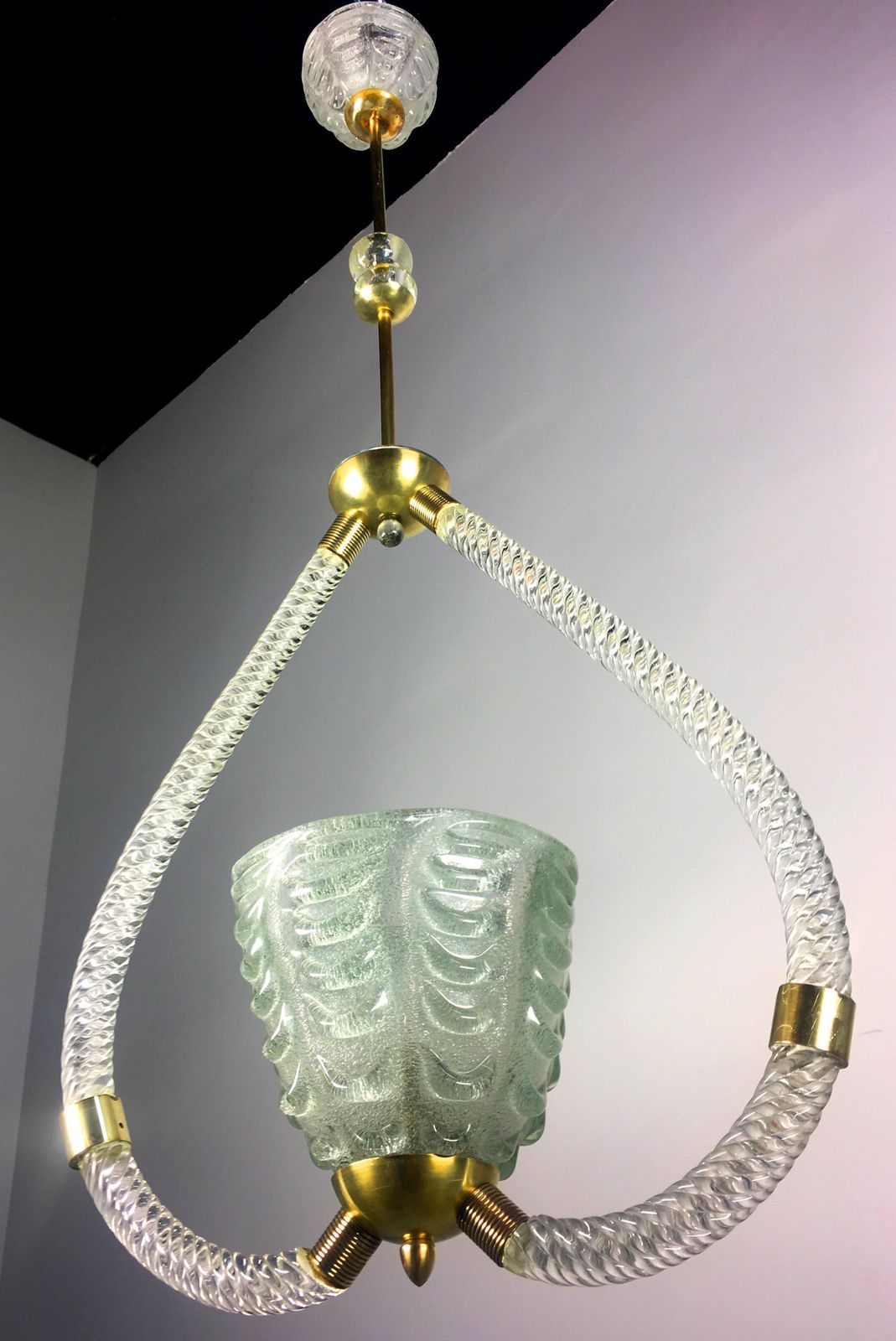 Lighting Art Deco Chandelier By Ercole Barovier, Murano, 1940s photo