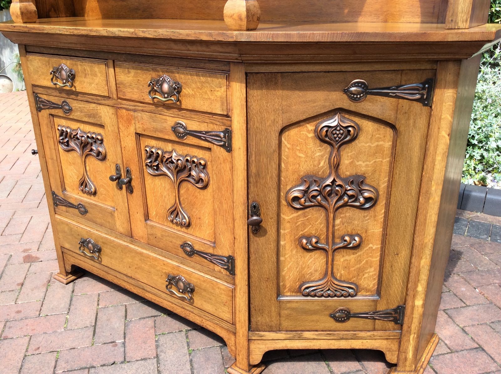 Arts And Crafts Oak Sideboard, 1900's photo for sale