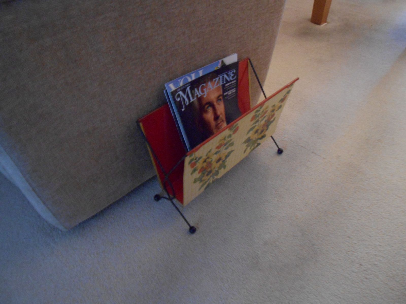 Vintage Metal Magazine Rack, 1950s photo Home Decor
