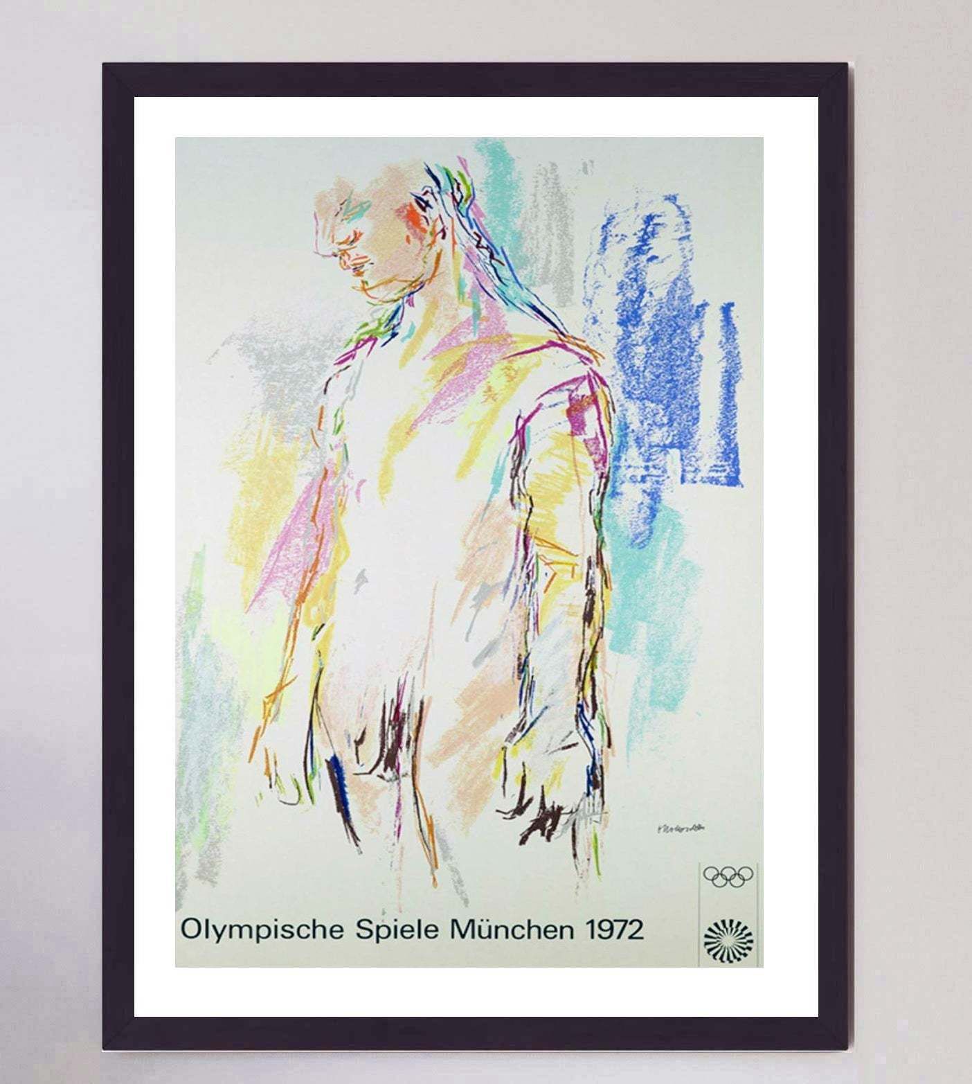 1972 Munich Olympic Games   Oskar Kokoschka Original Vintage Poster photo furniture