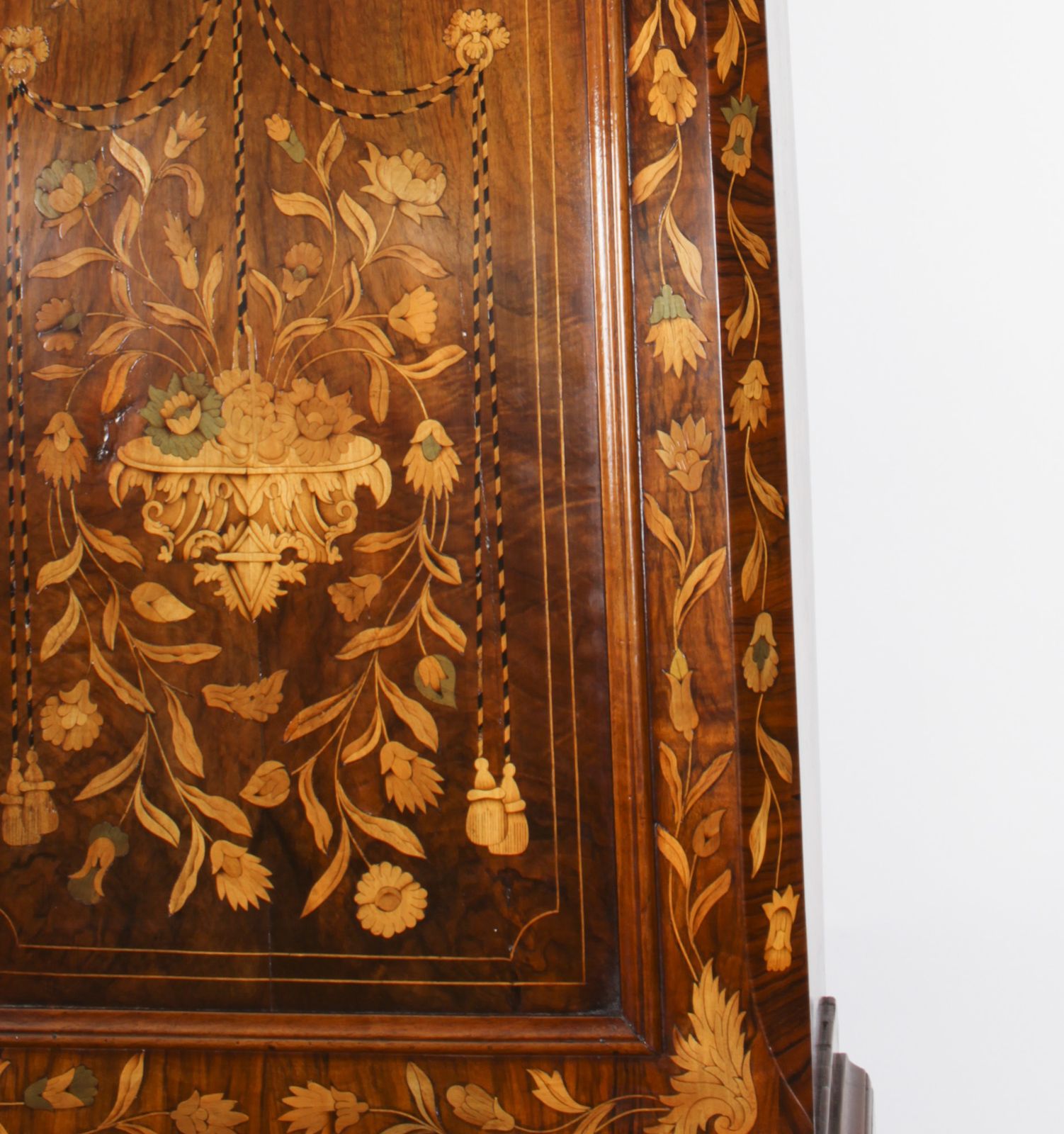 Antique Walnut Dutch Marquetry Bureau Cabinet.1780 18th C photo vinterior