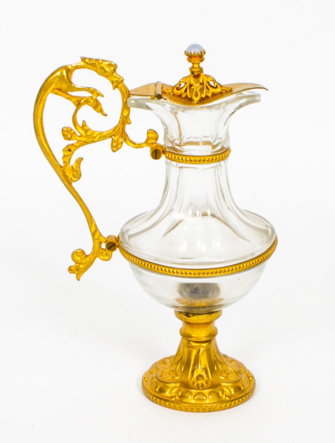 Antique Pair Of French Ormolu & Glass Ewers  19th Century photo Home Decor