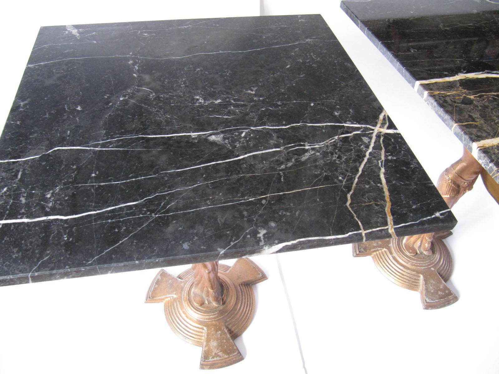 Art Deco C1920s Cast Iron & Marble French Cafe Bar Or Side Tables (We Have Several In Stock) photo Furniture