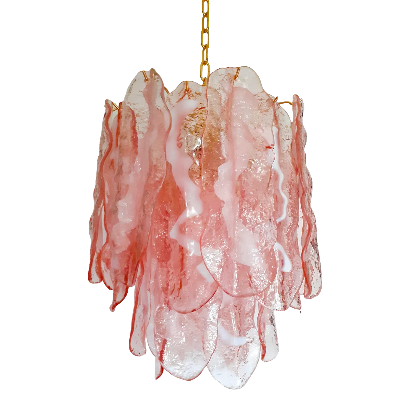 Pink “Fiamma” Murano Glass Chandelier