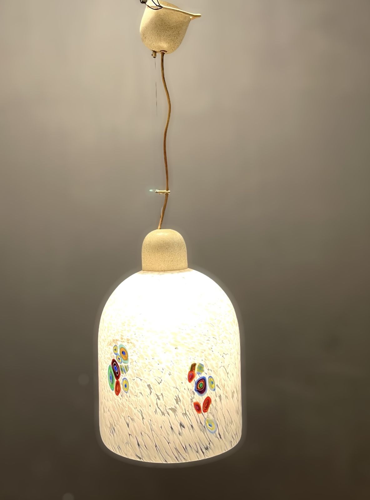 Italian Midcentury Murano Glass Light Pendant By De Mayo photo furniture