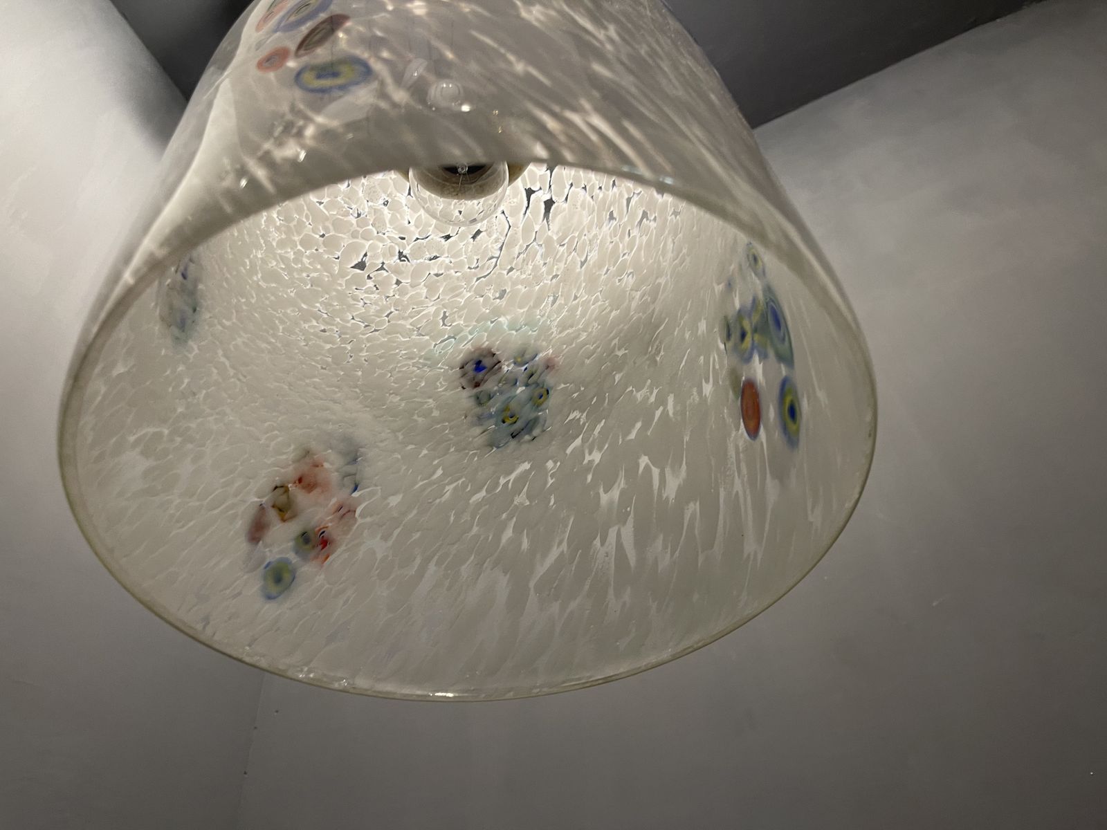 Italian Midcentury Murano Glass Light Pendant By De Mayo photo buy