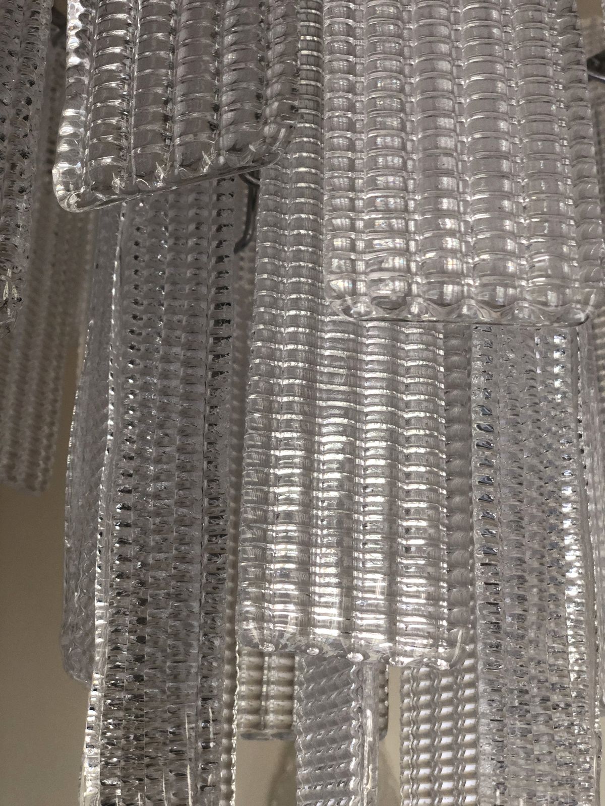 Huge Modern Transparent Striped Listelli Murano Glass Chandelier photo 7688.0
