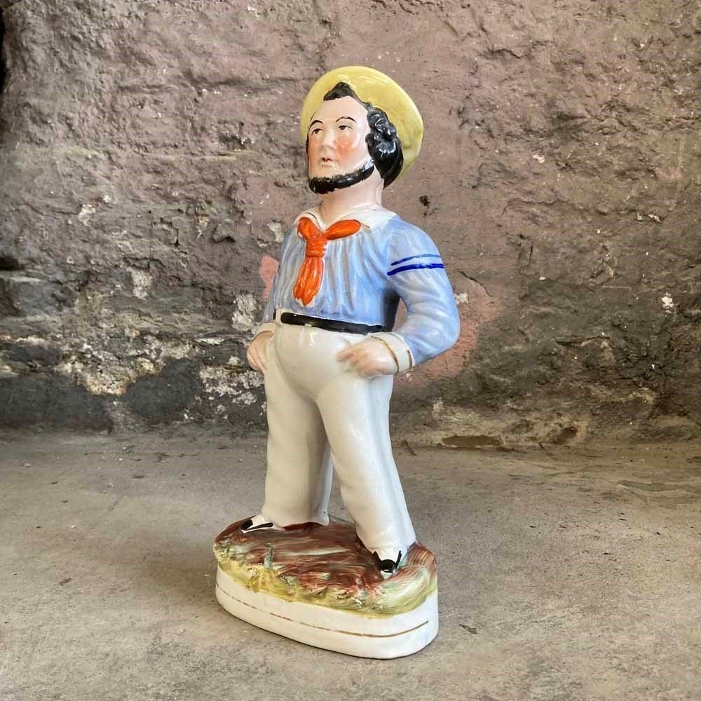 Antique Staffordshire Pottery   'Jack Tar' Sailor photo for sale