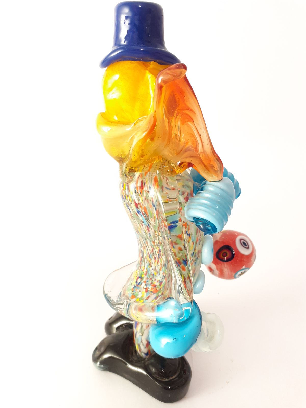 Juggling Clown With Blue Hat And Red Ball In Murano Glass photo 471.2
