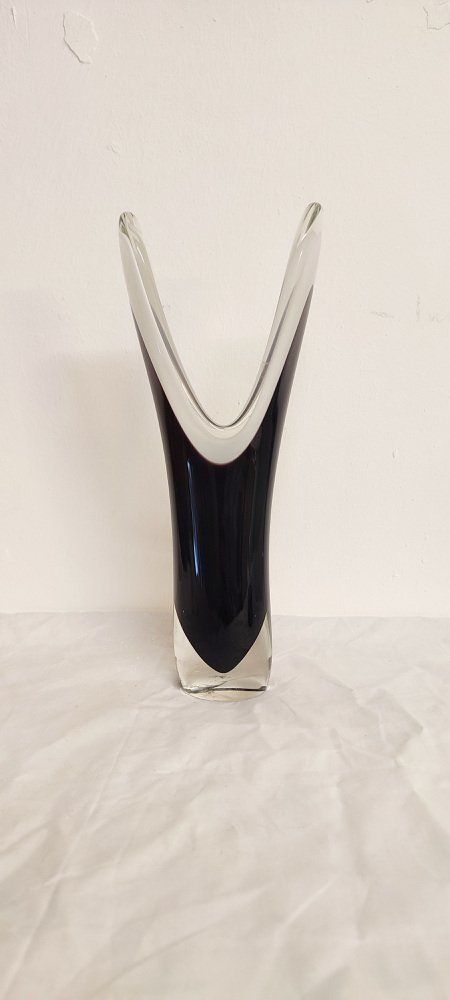 Crystal Vase By Paul Kedelv For Flygsfors Sweden 1950s