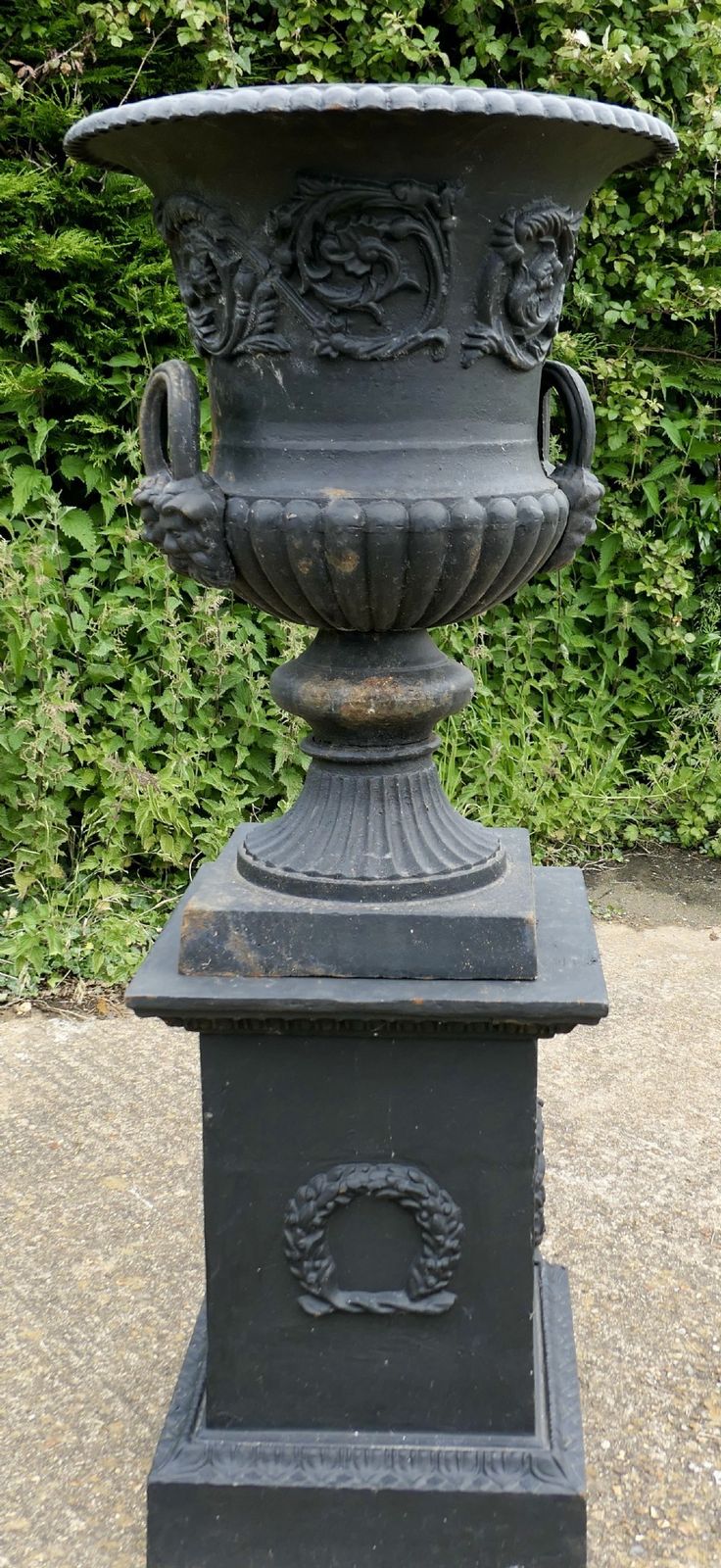 photo furniture Large Cast Iron Urn, Garden Planter
