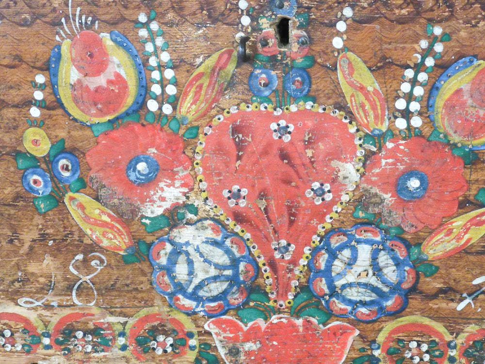 19th Century Romanian Folk Art Kist photo Home Decor