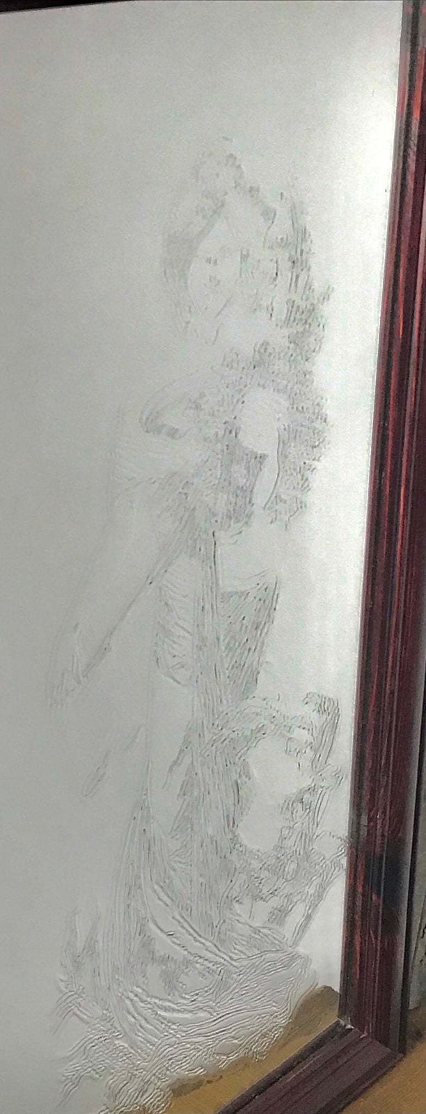 photo furniture Beautiful Etched Mucha Designer Mirror Stylish Collectible Piece
