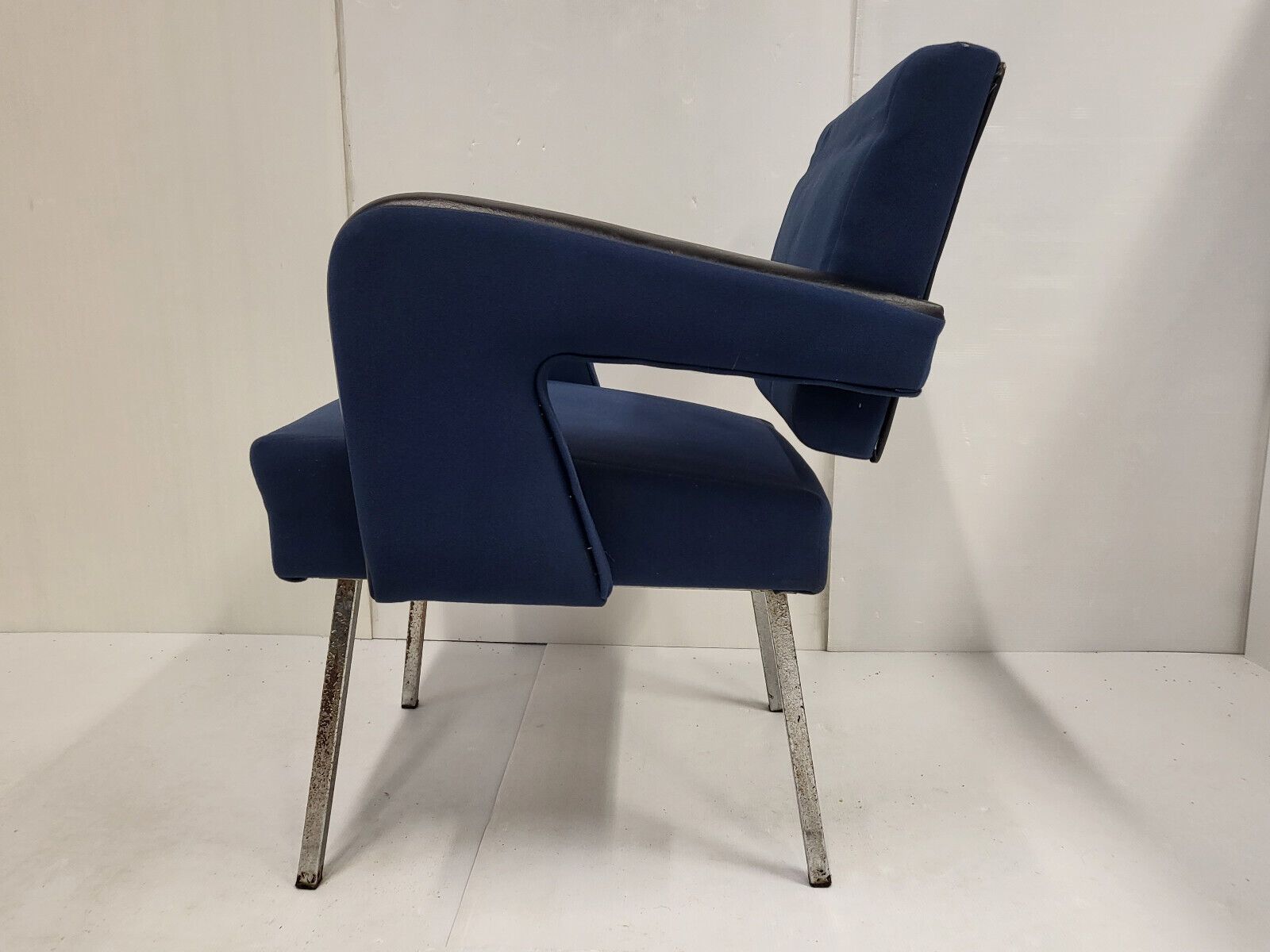 photo for sale Pair Of "President" Armchairs By Jacques Adnet 1950 Vintage 50s 1950s