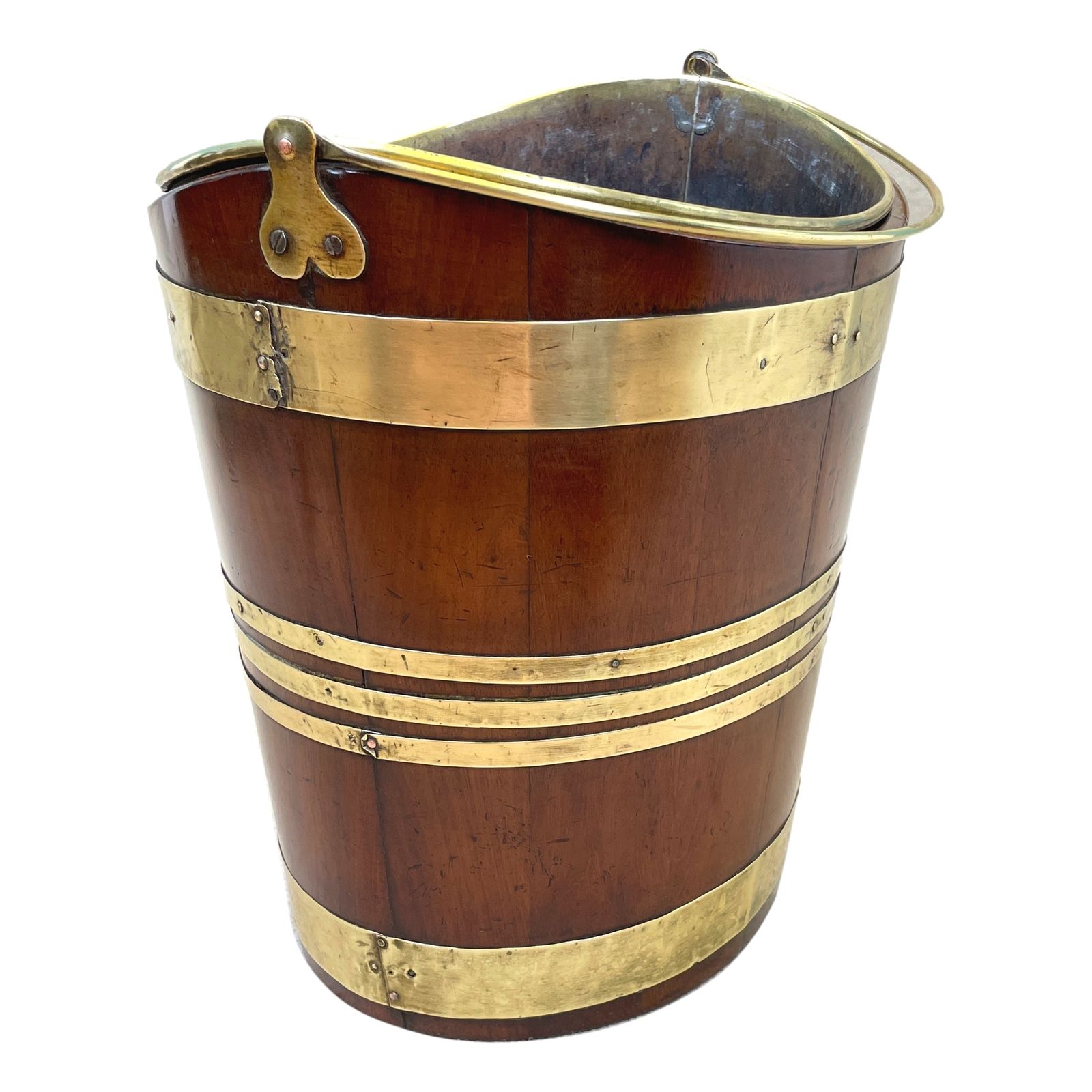 Georgian Mahogany & Brass Bucket (England, Circa 1770) photo Home Decor