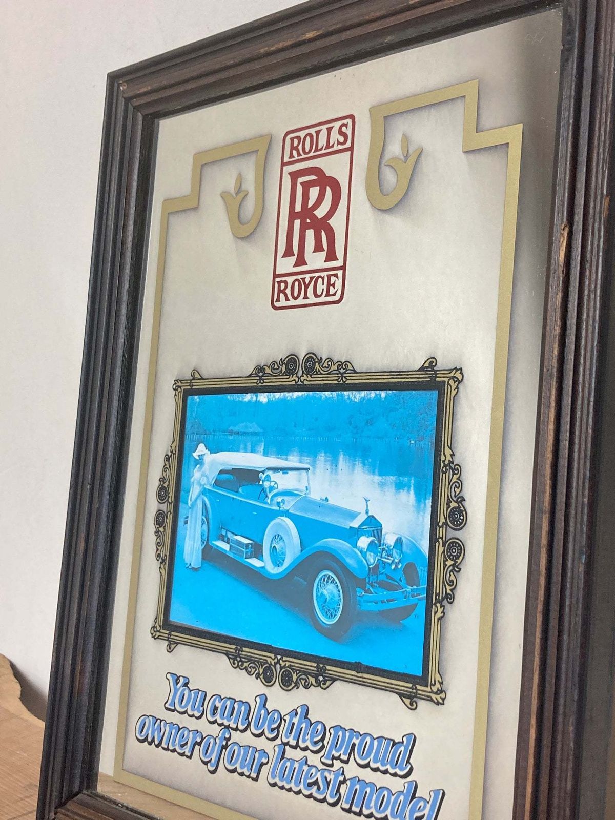 Great Vintage Rolls Royce Mirror Automotive Car Advertising Collectibles Piece photo for sale