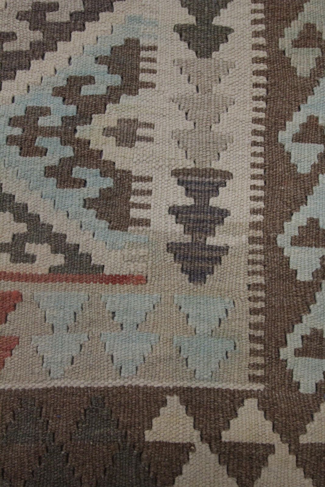 Traditional Wool Kilim Grey Brown Kilim Rug Geometric Modern Area Rug photo furniture