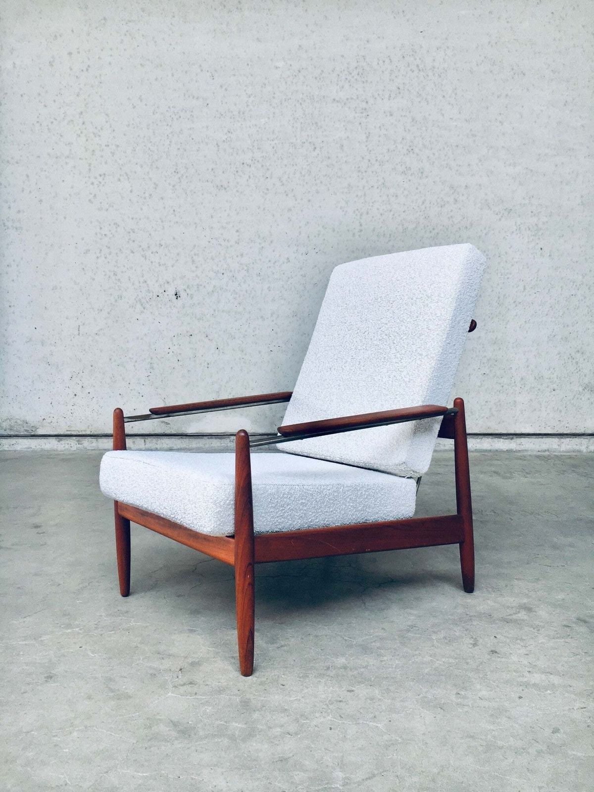 Midcentury Modern Scandinavian Design Armchair Fauteuil, Denmark 1960's photo for sale