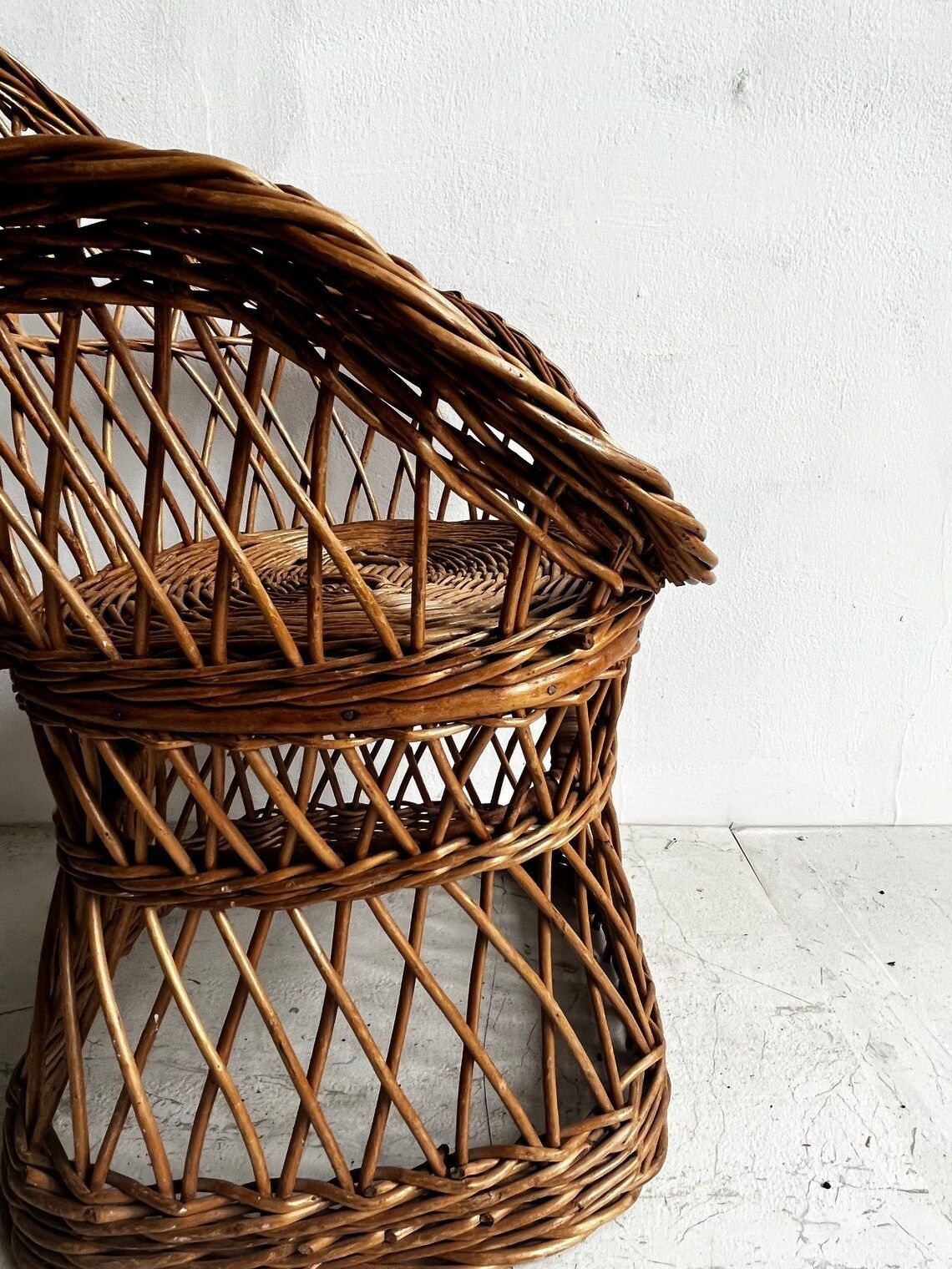 Vintage Wicker Childrens Armchair photo vinterior