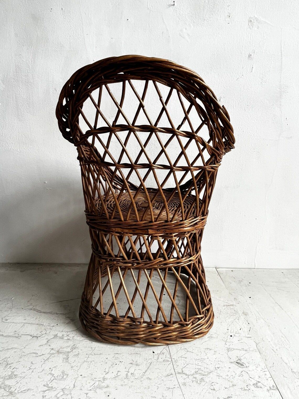 Vintage Wicker Childrens Armchair photo vintage