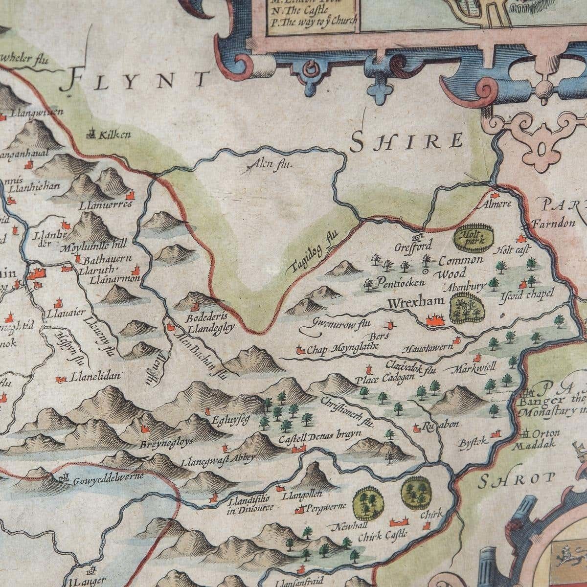 photo furniture 17th Century John Speed Map Of Denbighshire, C.1610
